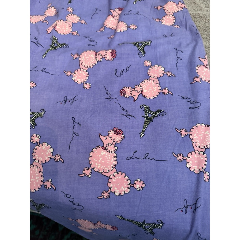 Vtg Vanity Fair Dog Pajama Pants Size L French Poodle Love Paris Pockets Lounge